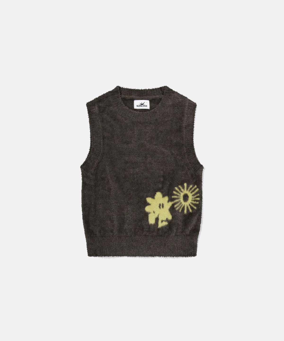 썬러브투어(SUNLOVETOUR) W Cali Shaggy Knit Vest Brown