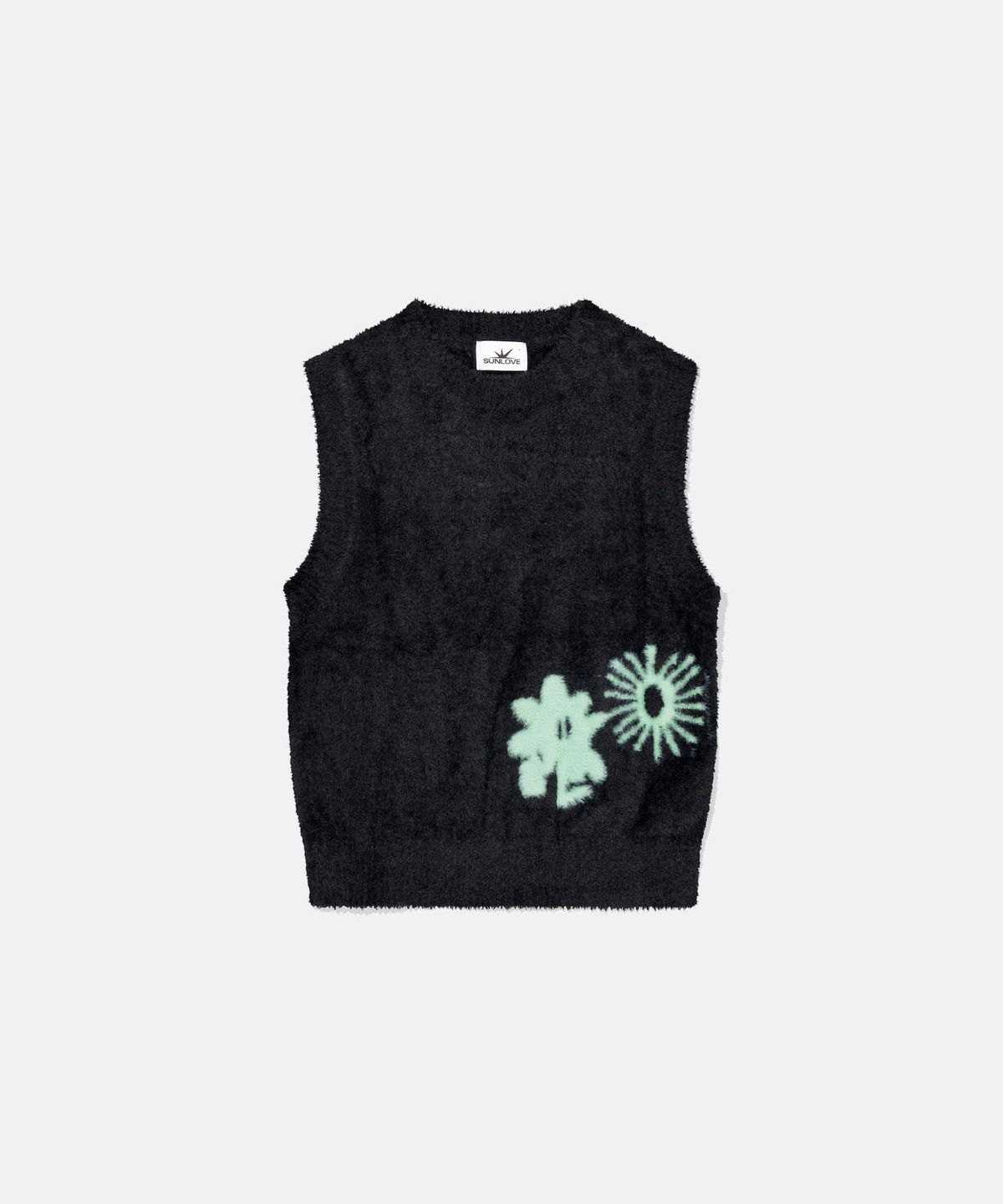 썬러브투어(SUNLOVETOUR) W Cali Shaggy Knit Vest Black