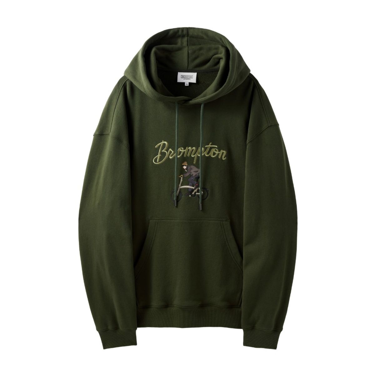 브롬톤 런던(BROMPTON LONDON) CYCLING GRAPHIC HOOD T-SHIRT - KHAKI (P243UHD403)