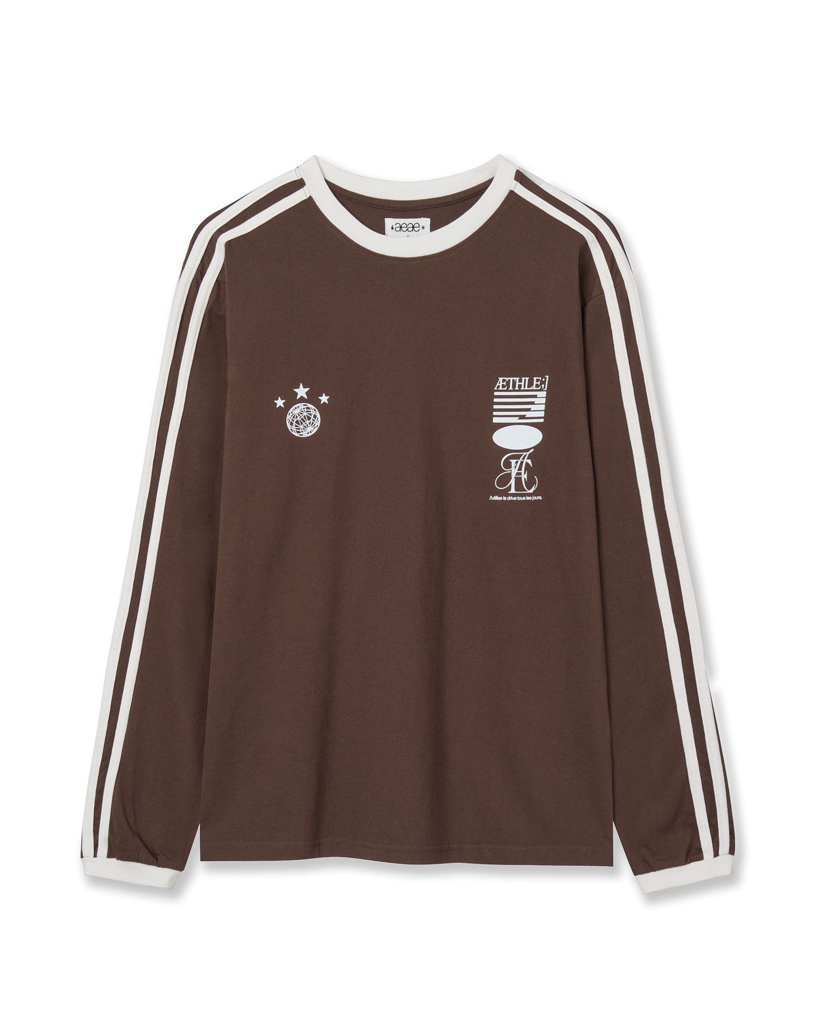 AEAE★韓国★人気★男女兼用★ATHLETE STRIPE L/S 3色 長袖 MUSINSA | AEAE ATHLETE STRIPE L/S [BROWN]