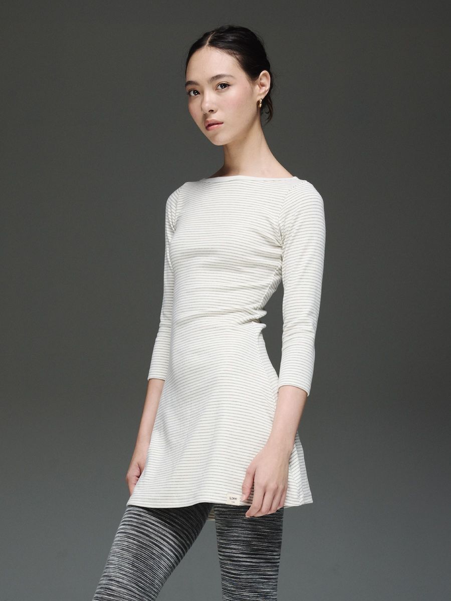 ◆GLOWNY◆ 34 G COMFORT DRESS GRAY GY24CLBOP003GR MUSINSA | GLOWNY 3/4 G COMFORT DRESS (STRIPE)