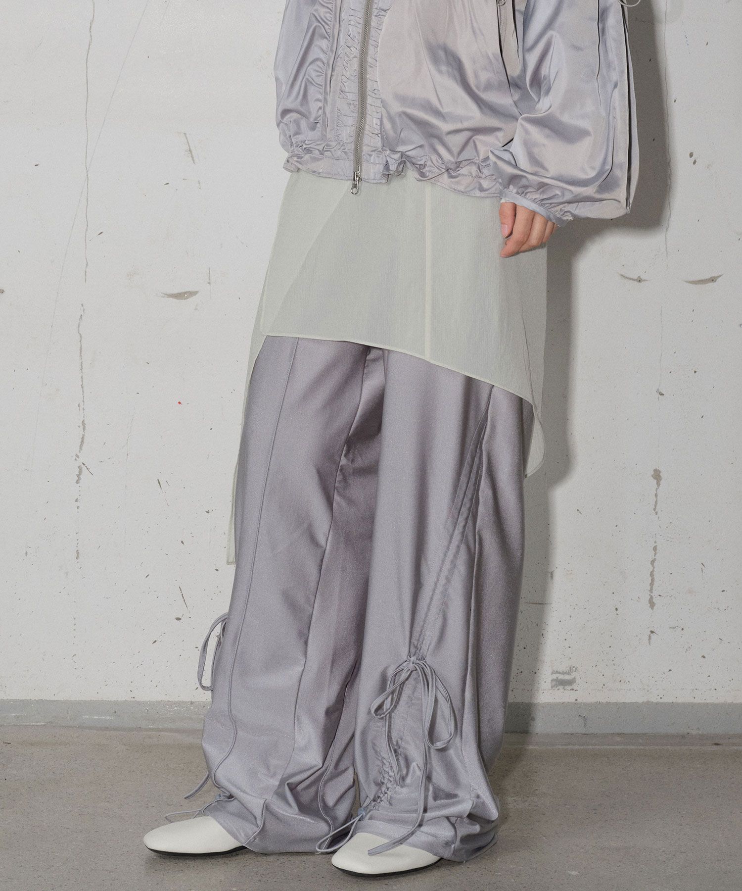 MUSINSA公式 | TYPESERVICE Satin Strap Pants [Gray]