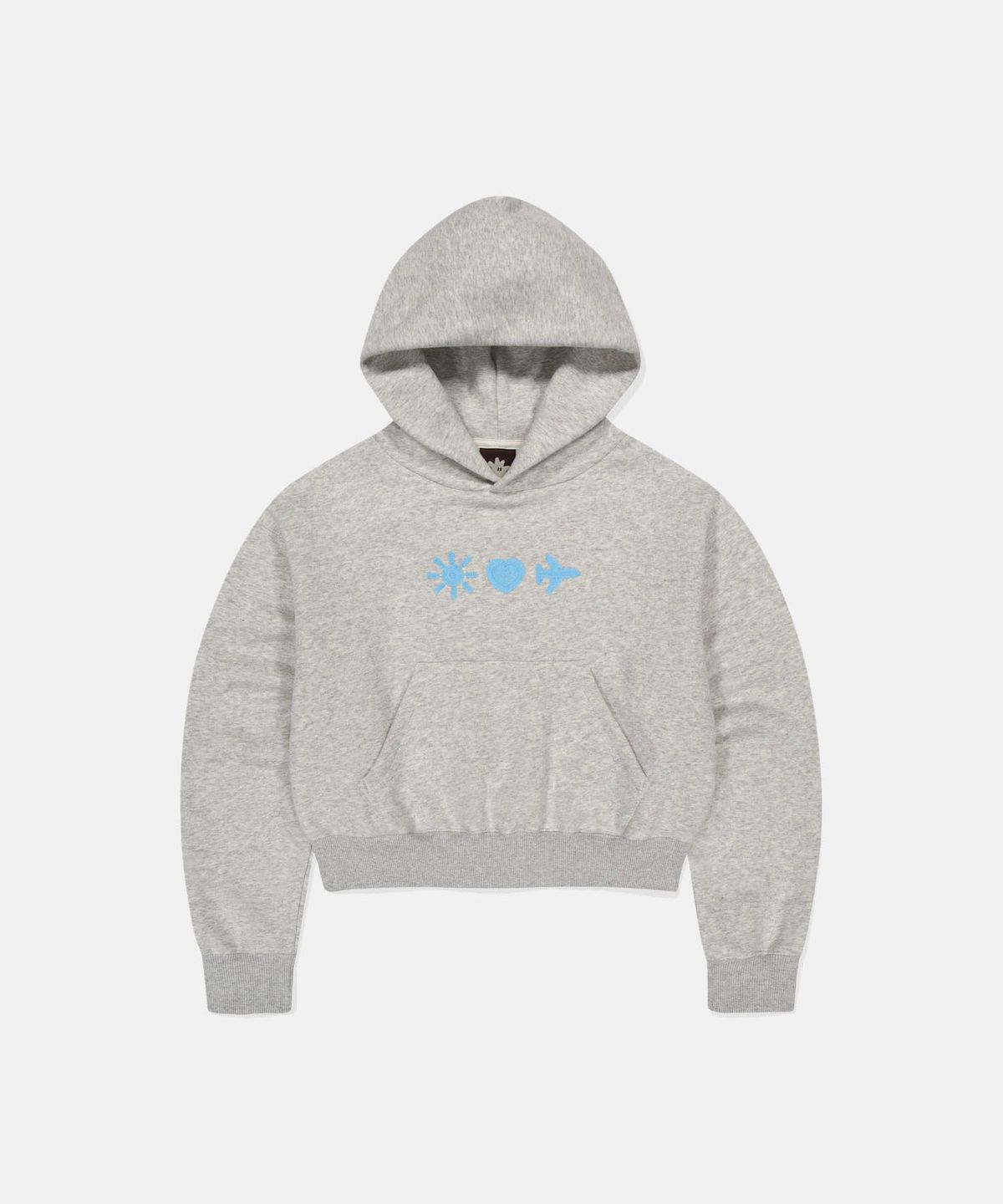 썬러브투어(SUNLOVETOUR) W Emoji Crop Hoodie Heather Grey