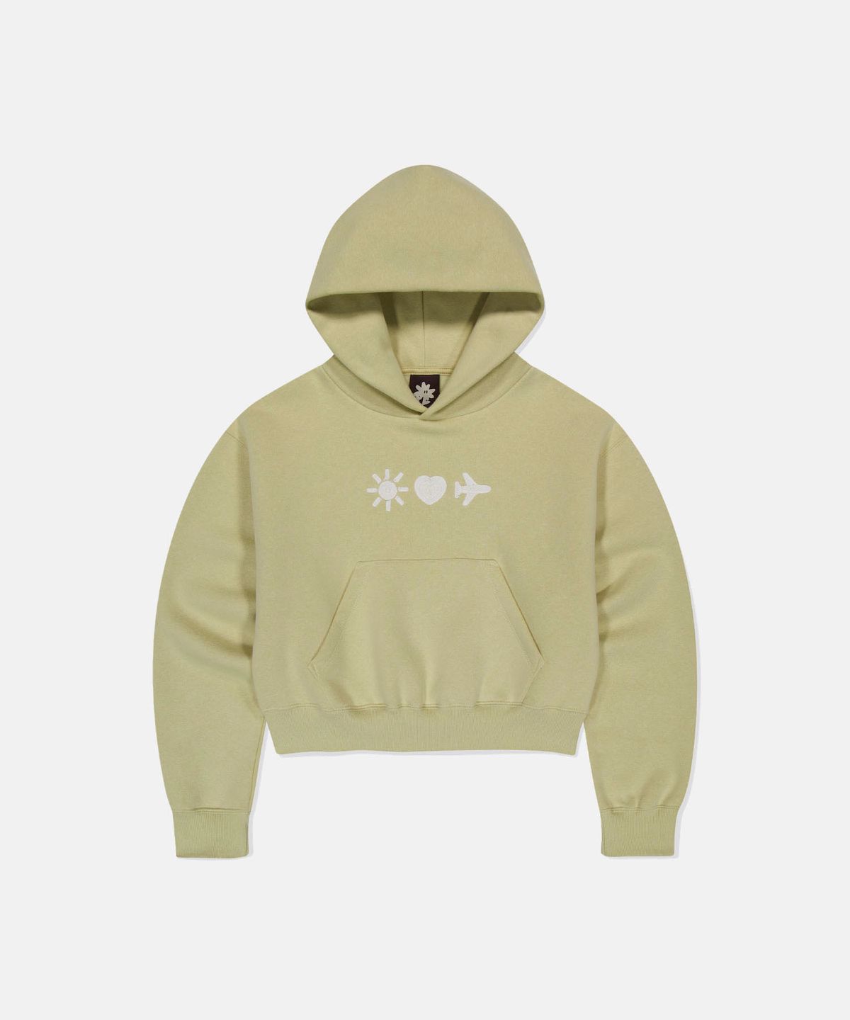 썬러브투어(SUNLOVETOUR) W Emoji Crop Hoodie Vanilla