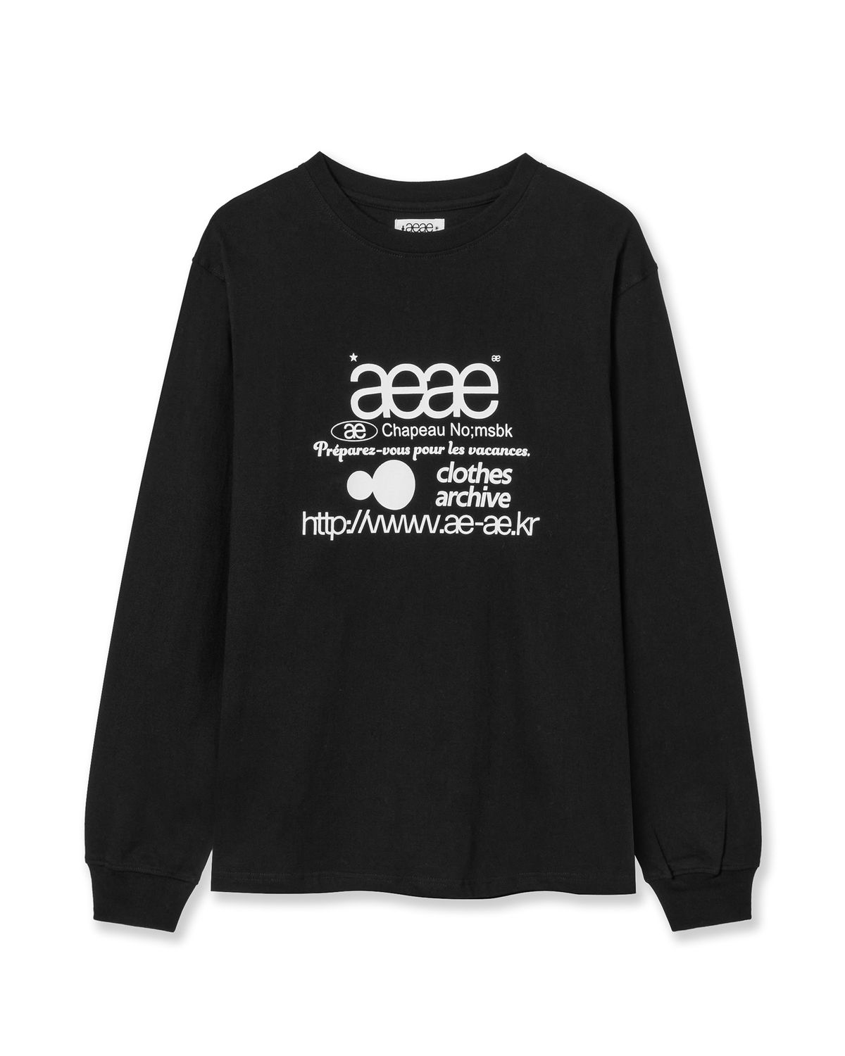 에이이에이이(AEAE) WEB LOGO L/S [BLACK]