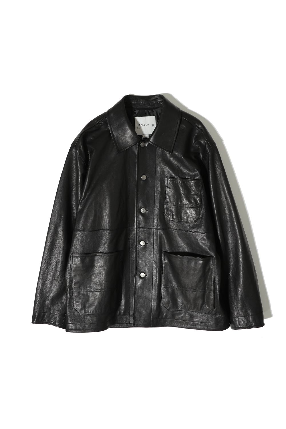 MUSINSA公式 | HORLISUN Arcadia Leather Work Jacket Black