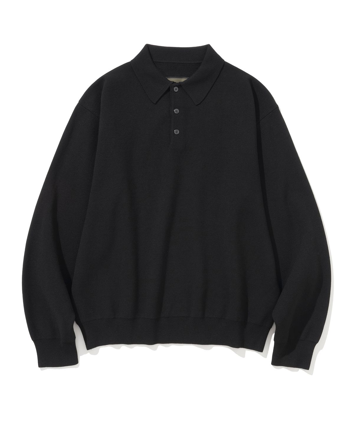 유니폼브릿지(UNIFORM BRIDGE) collar l/s polo knit black