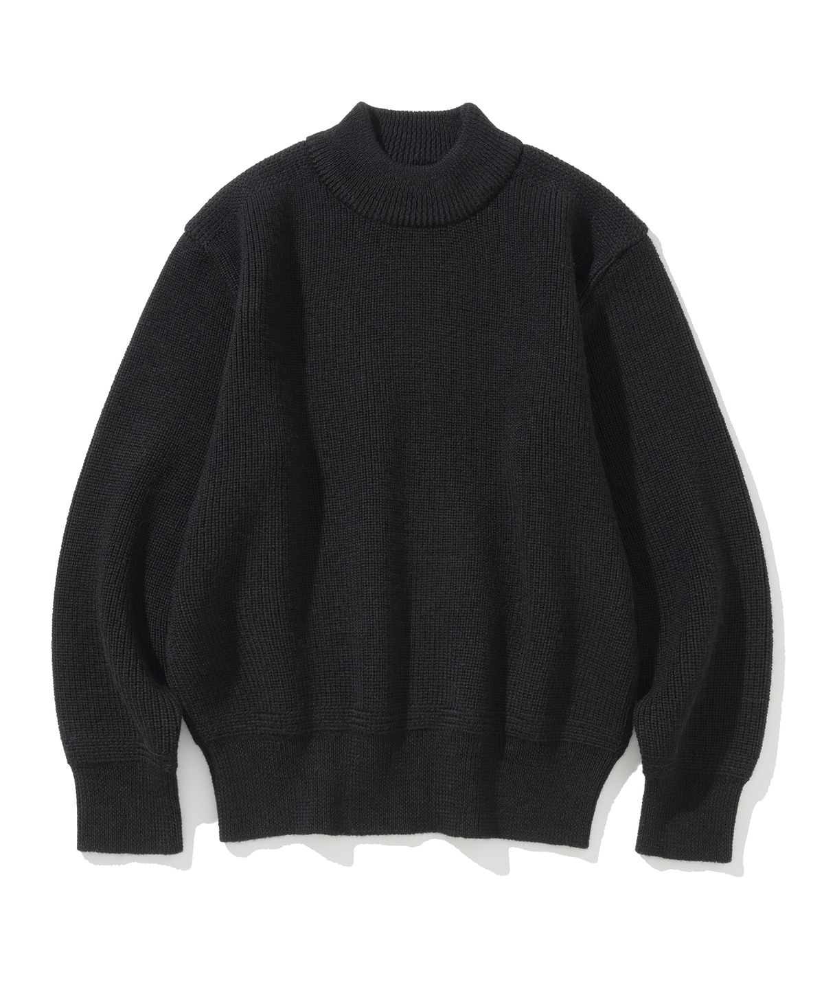 유니폼브릿지(UNIFORM BRIDGE) fisherman wool crew neck knit black
