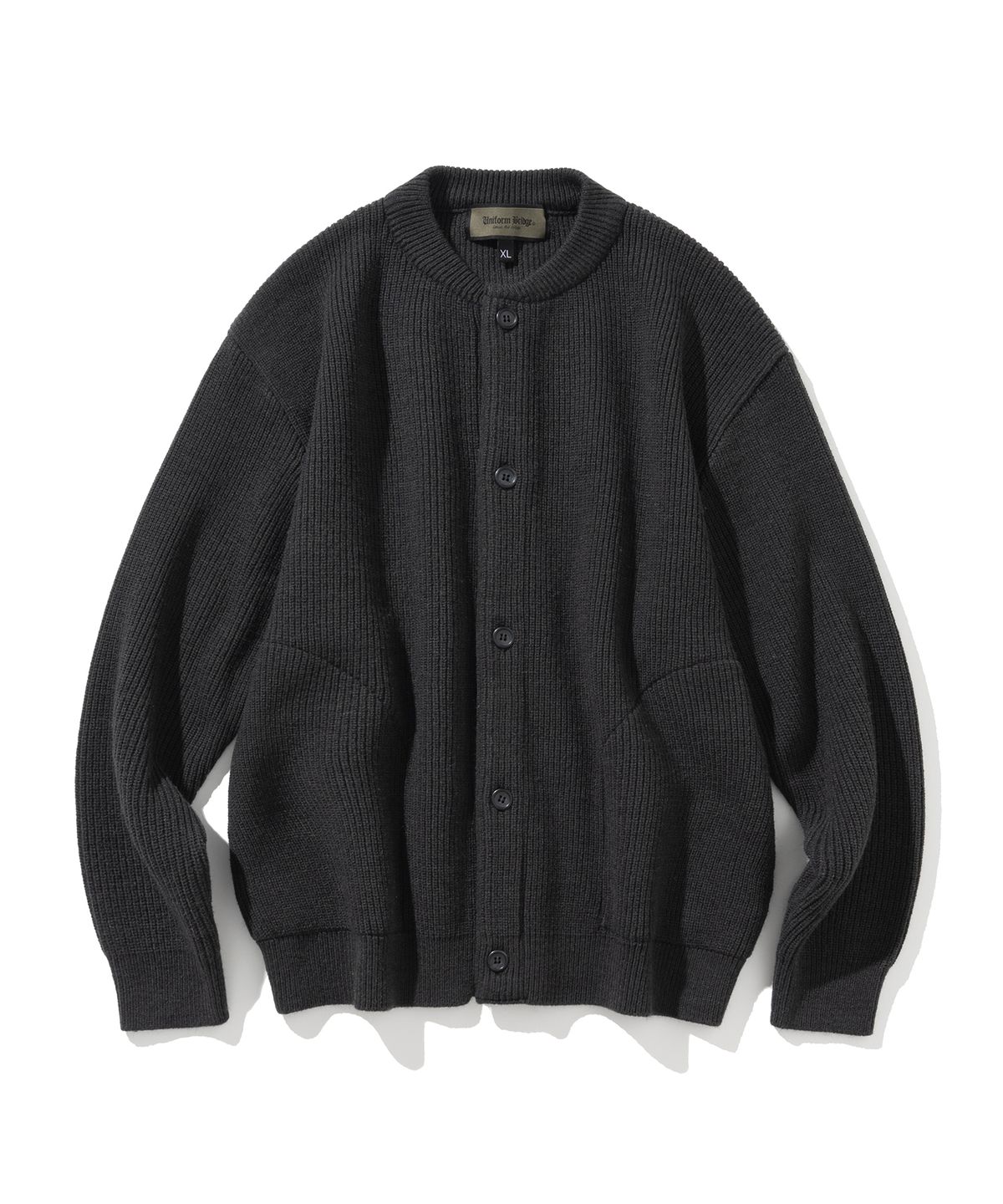 유니폼브릿지(UNIFORM BRIDGE) fisherman wool knit cardigan charcoal