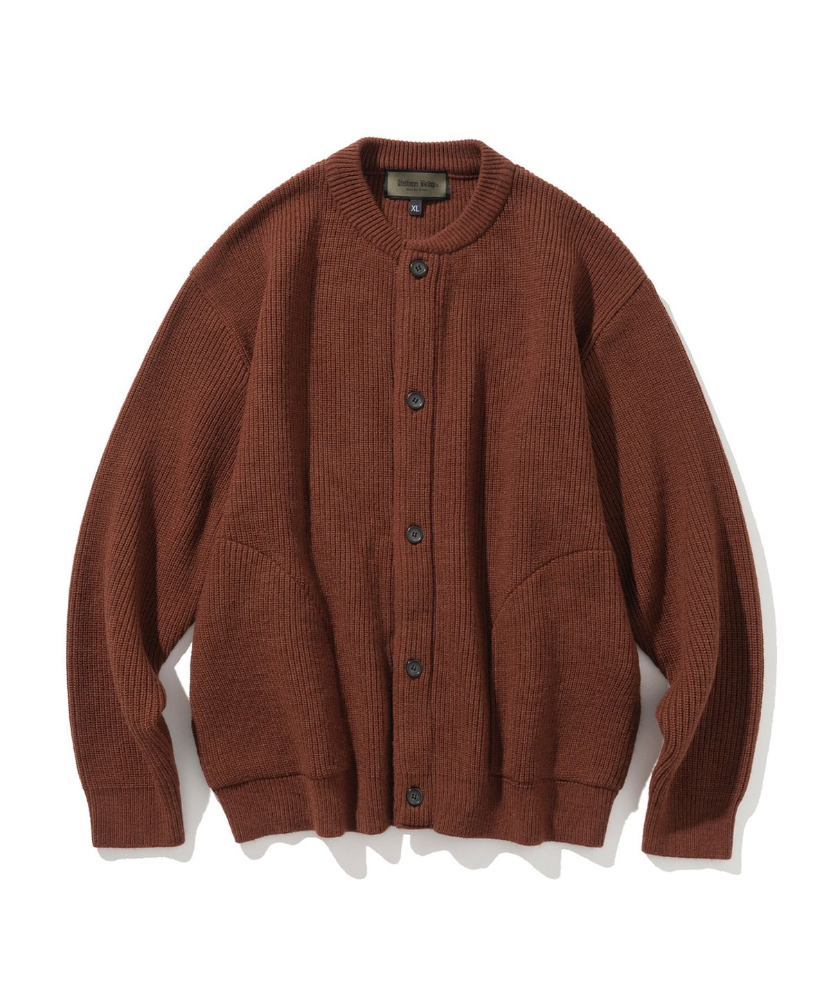 유니폼브릿지(UNIFORM BRIDGE) fisherman wool knit cardigan brick