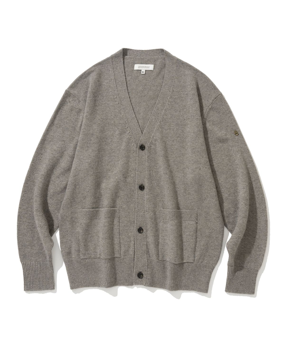 유니폼브릿지(UNIFORM BRIDGE) wool v-neck cardigan greyish beige