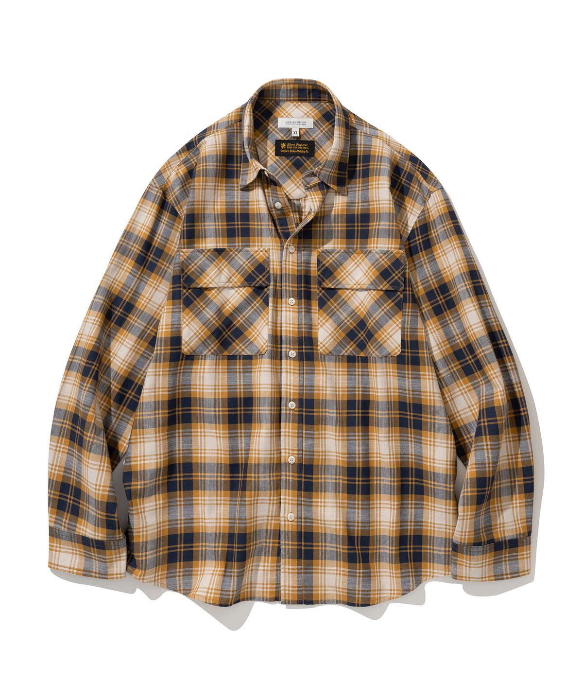 유니폼브릿지(UNIFORM BRIDGE) AE two pocket check shirt orange