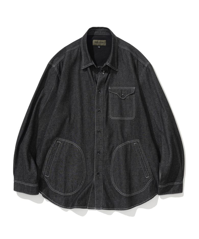 denim pocket shirt 7.5oz black