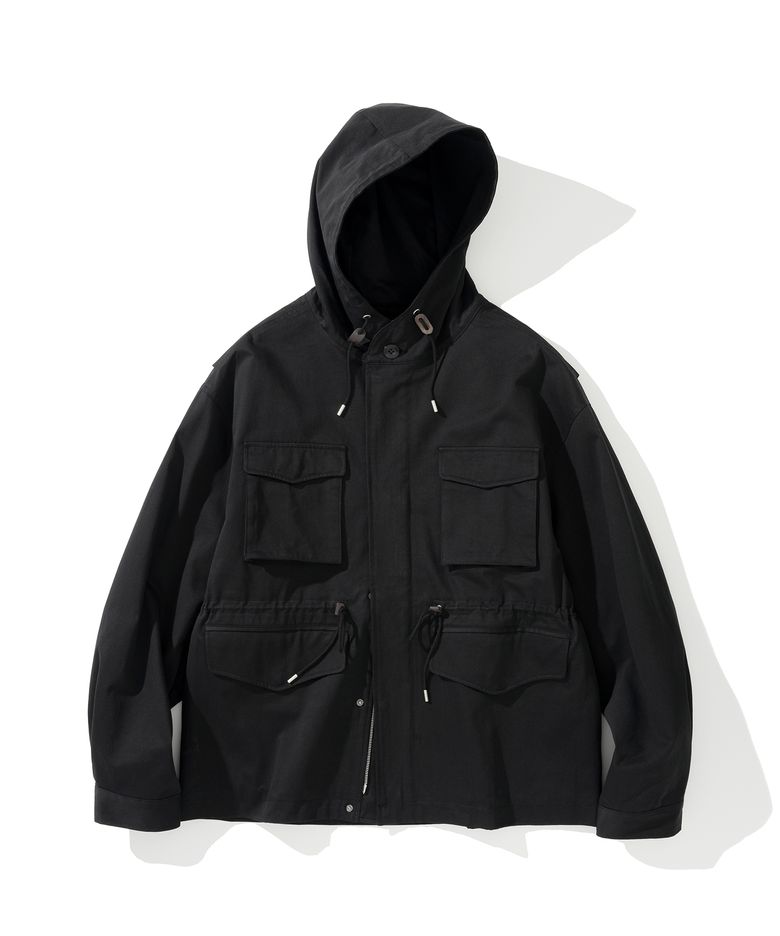 m65 military hood jacket black