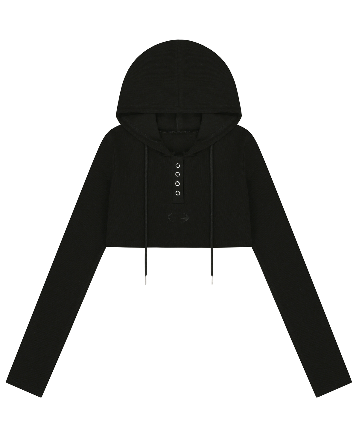 샴페인 블랭크 에스테틱(CHAMPAGNE BLANK AESTHETIC) BOLERO HOODIE BLACK