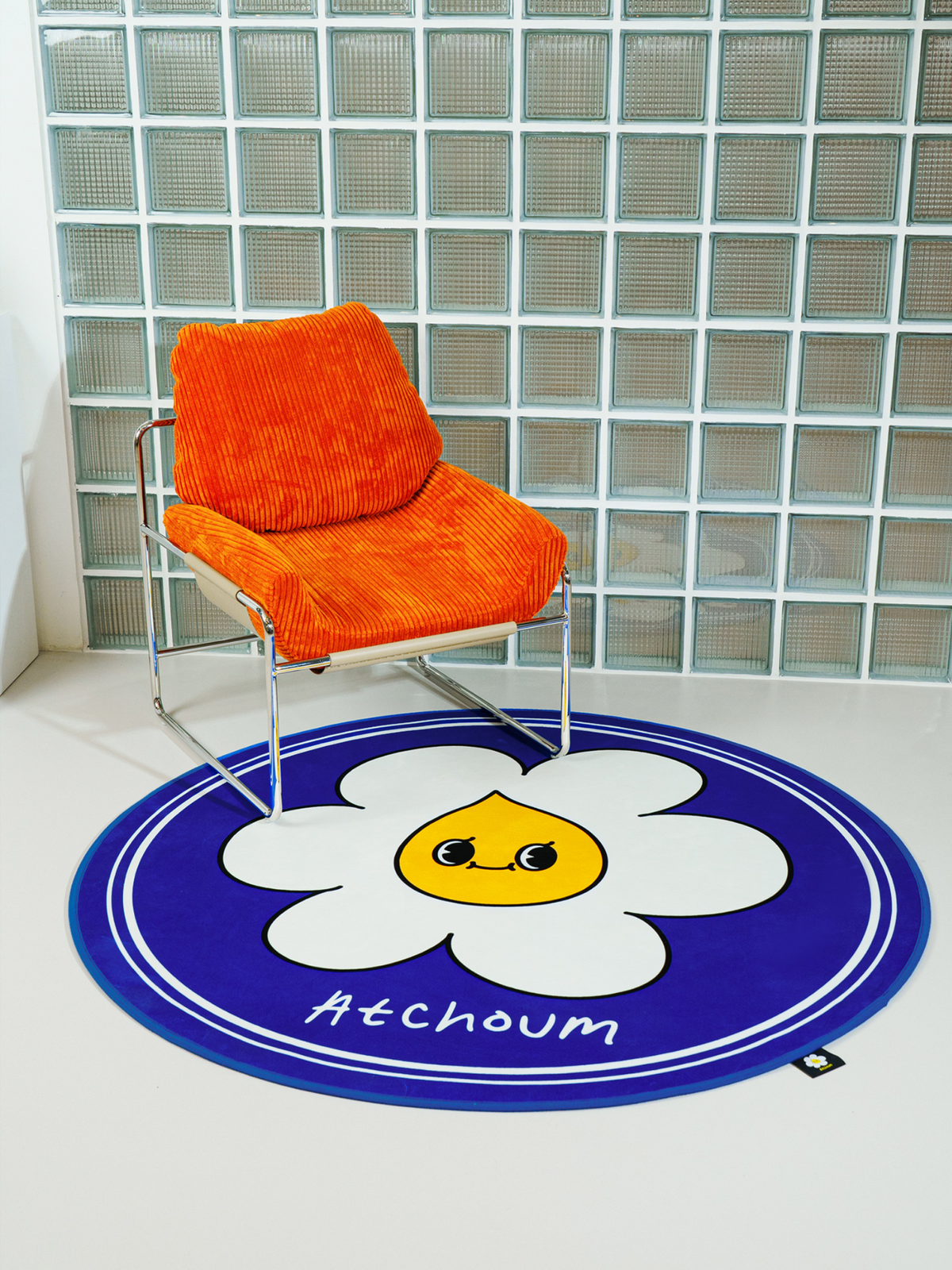 아츔(ATCHOUM) 빅 데이지 시그니쳐 러그 [블루]
