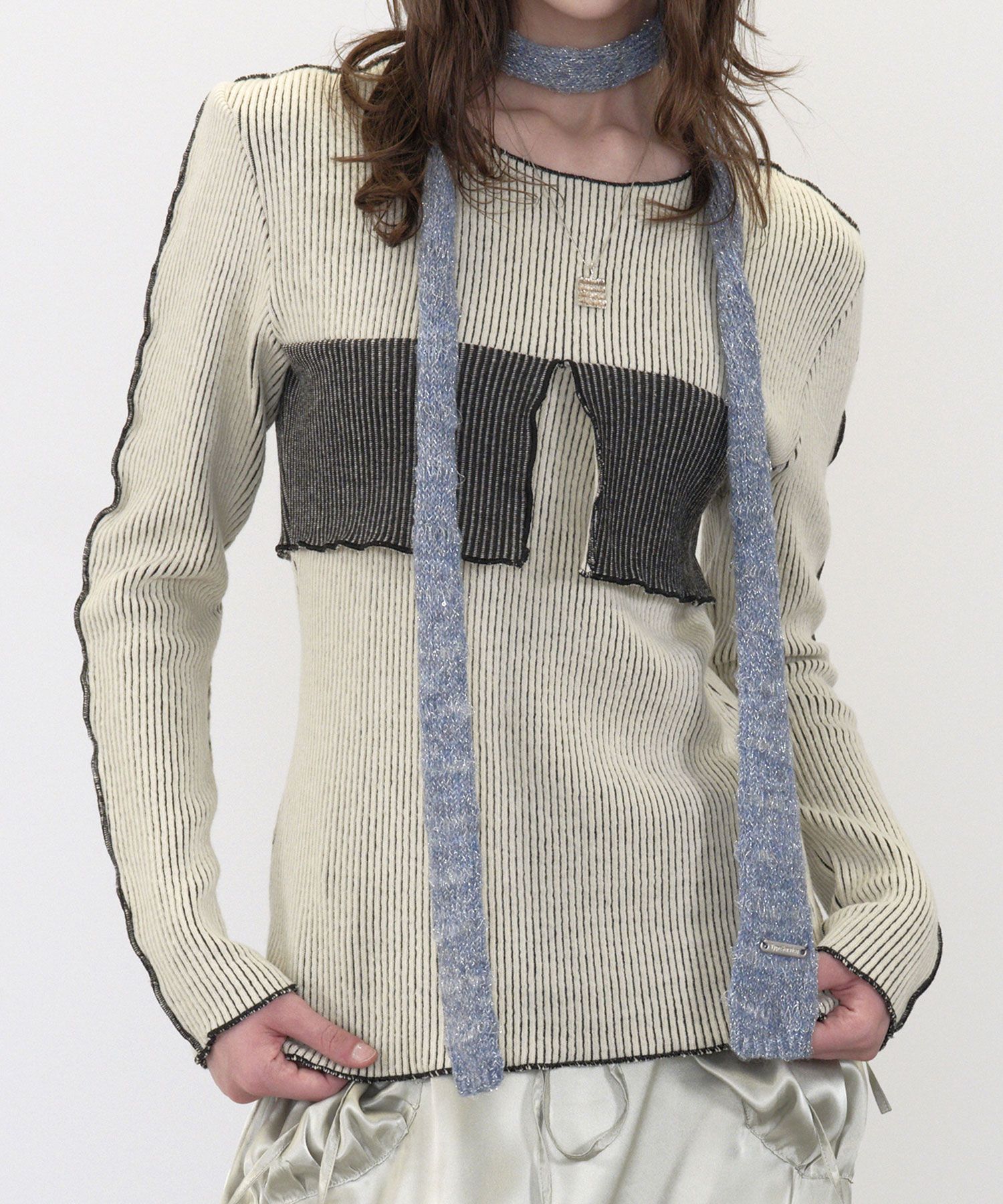 【typeservice】24fw Pailletted Muffler MUSINSA | TYPESERVICE Pailletted Muffler [Blue]