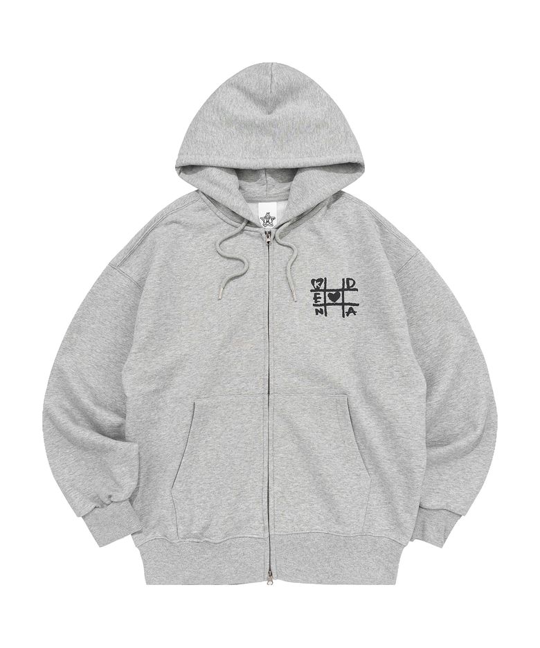 TIC-TAC-TOE HOOD ZIP-UP (MELANGE)