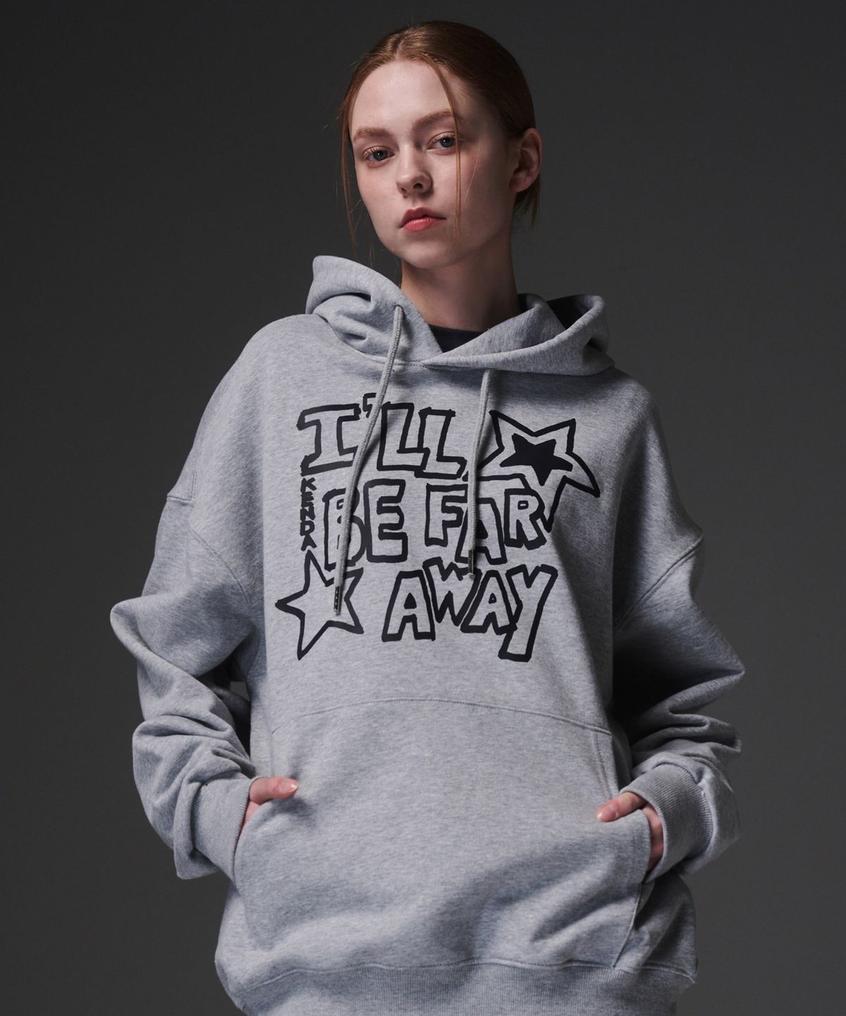 켄다(KENDA) MOTTO LETTERING HOOD TEE (MELANGE)