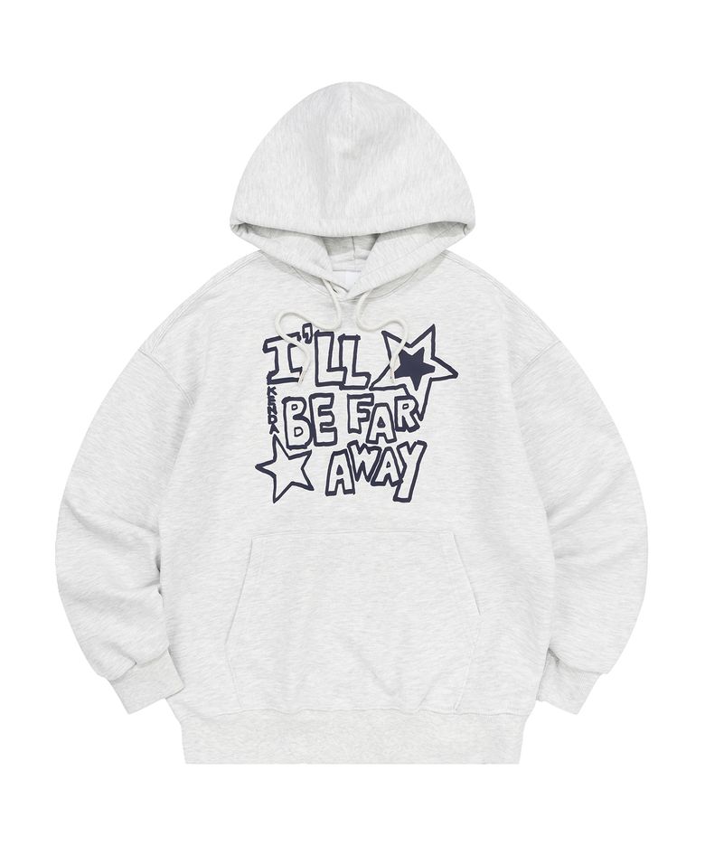 MOTTO LETTERING HOOD TEE (LIGHT MELANGE)