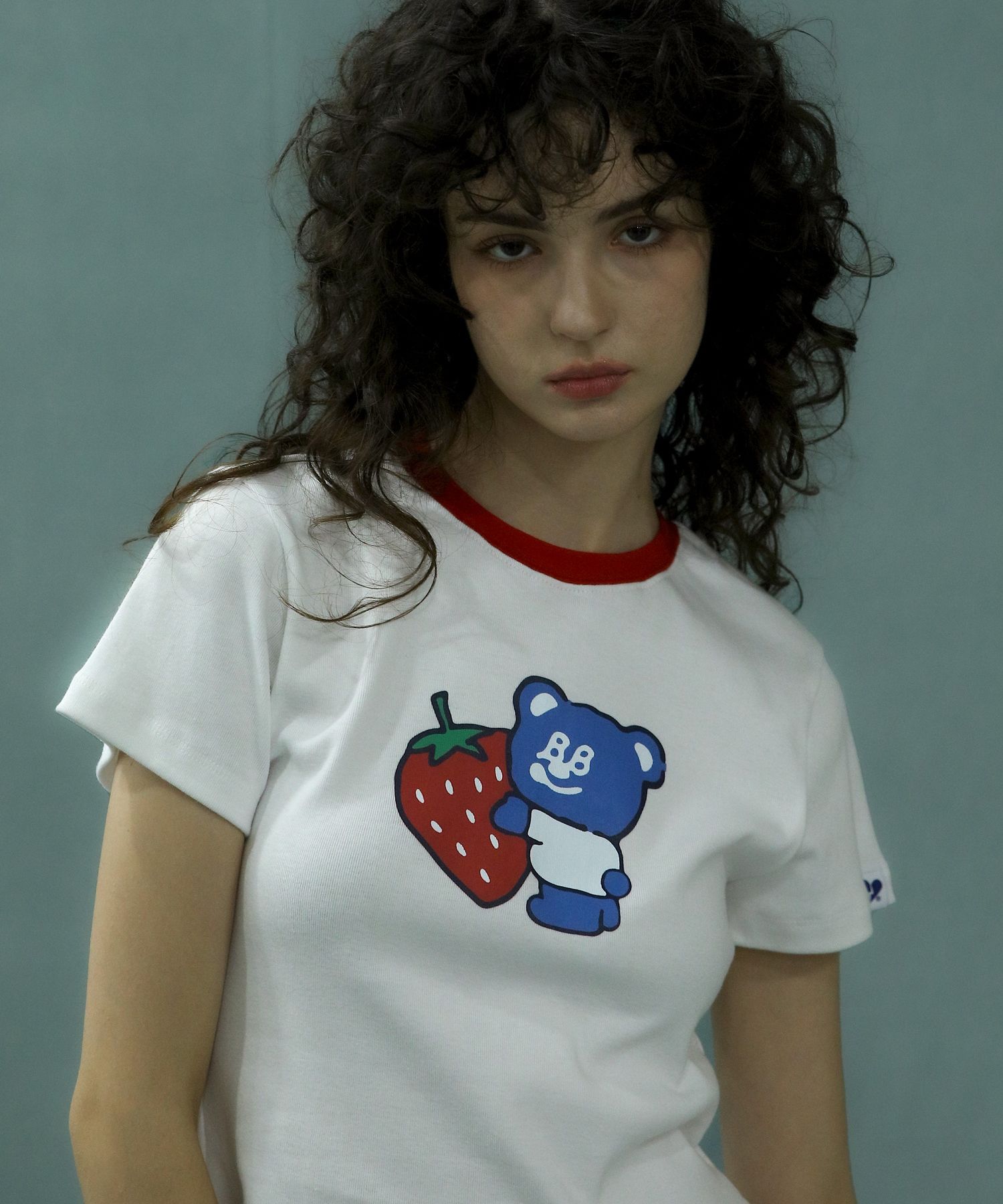 ★Bad Blue★ Berry BadBear Tee White Berry BadBear Tee White