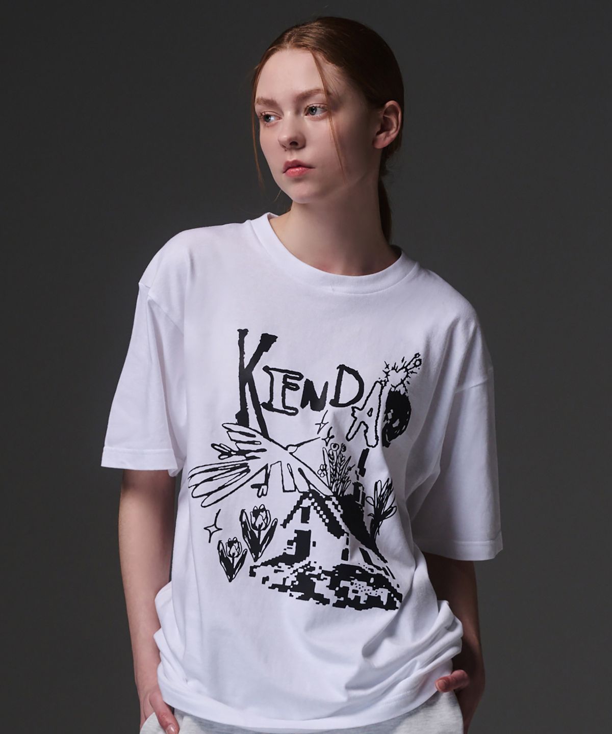 켄다(KENDA) ROUGH SKETCH T-SHIRT (WHITE)