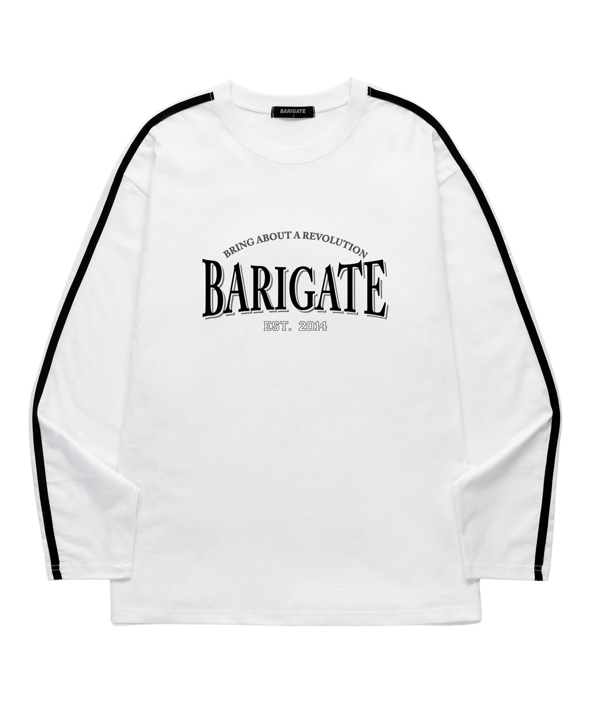 바리게이트(BARIGATE) SHADOW 로고 소매 테이프 롱슬리브 (BLS001) 화이트