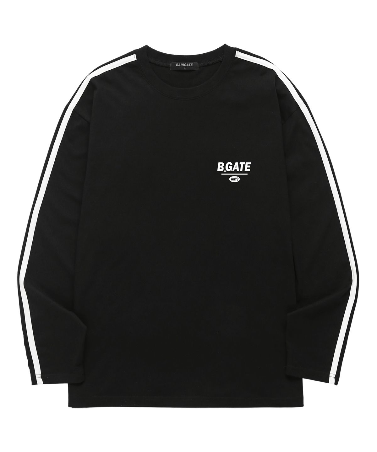 바리게이트(BARIGATE) B-GATE 스몰 로고 소매 테이프 롱슬리브 (BLS002) 블랙