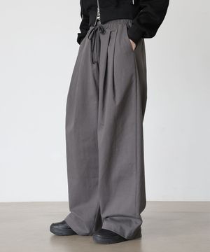 끈조절 허리밴딩 보이핏 핀턱 와이드 면바지