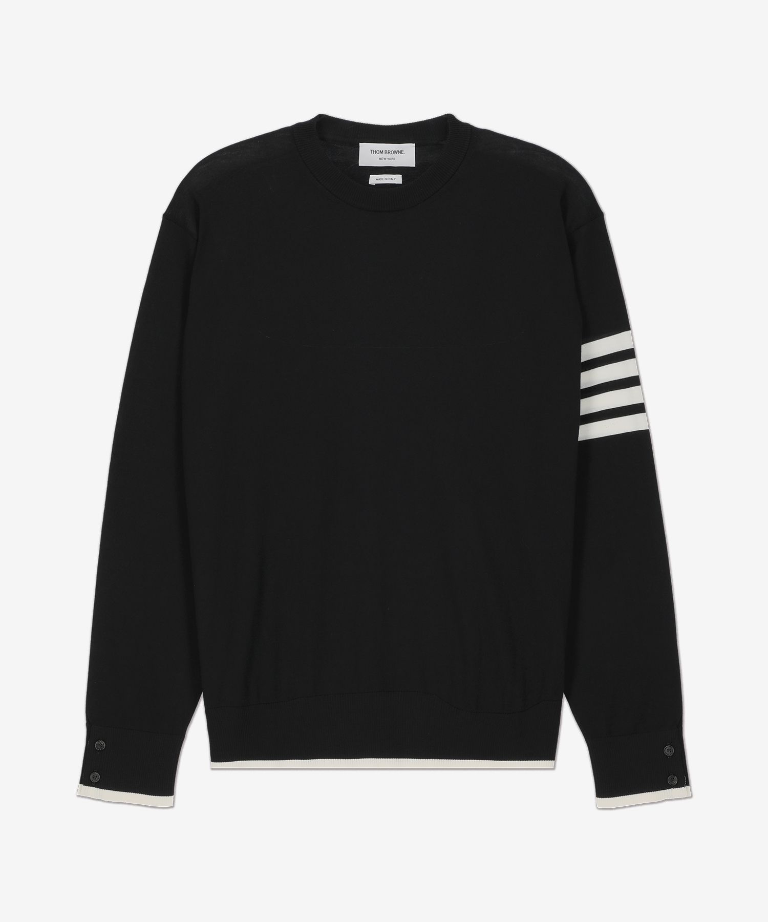 MUSINSA | THOM BROWNE Jersey Stitch Relaxed Crewneck Merino Wool