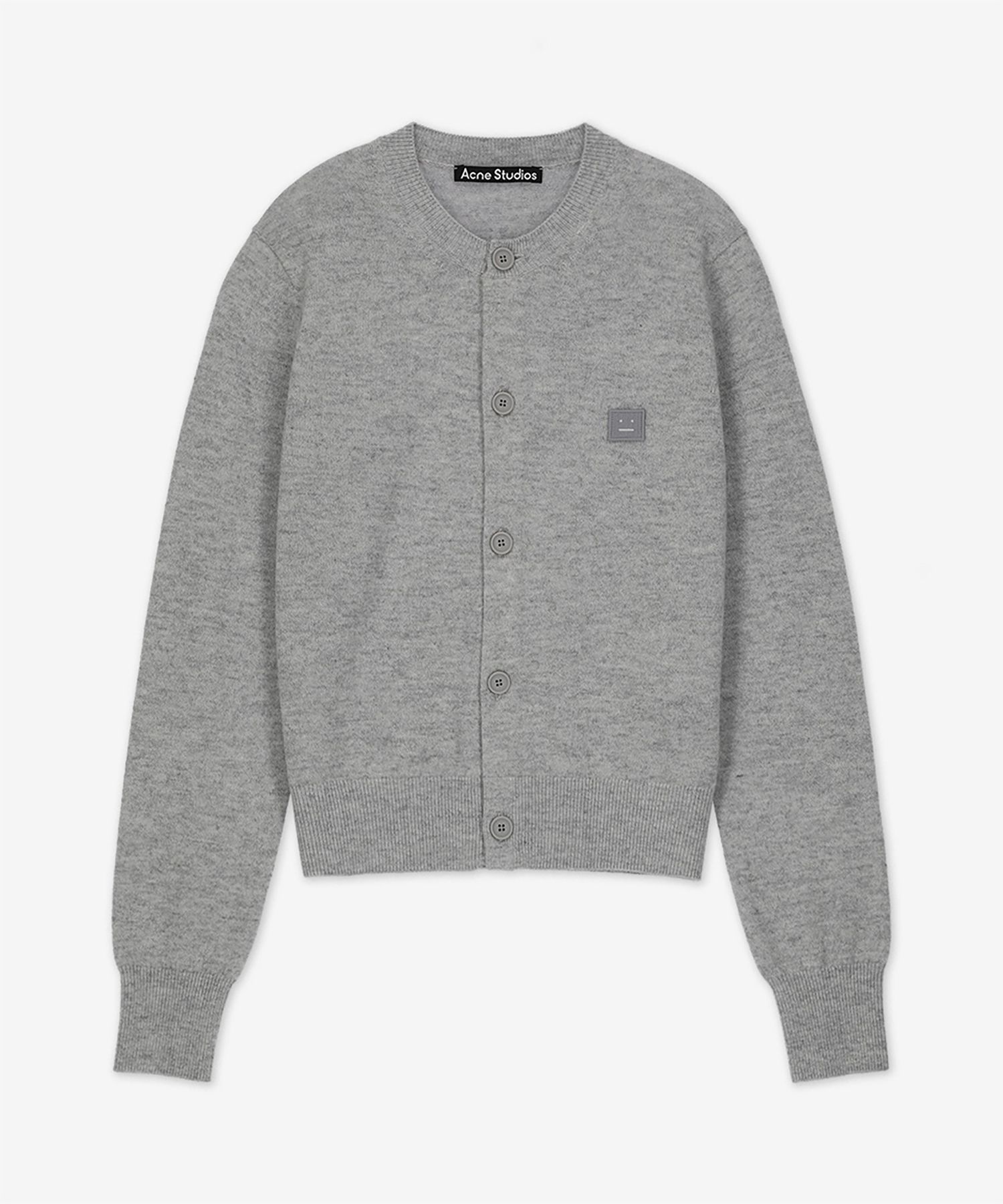 MUSINSA | ACNE STUDIOS Wool Crewneck Cardigan - Light Grey