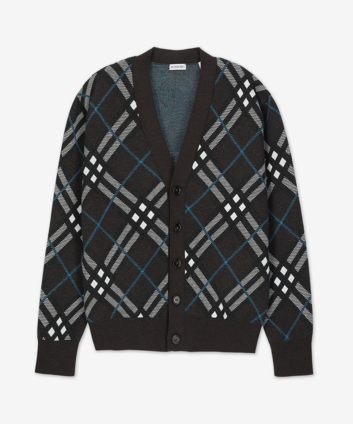 버버리(BURBERRY) 체크 울 모헤어 블렌드 가디건 - 스너그 / 8093496