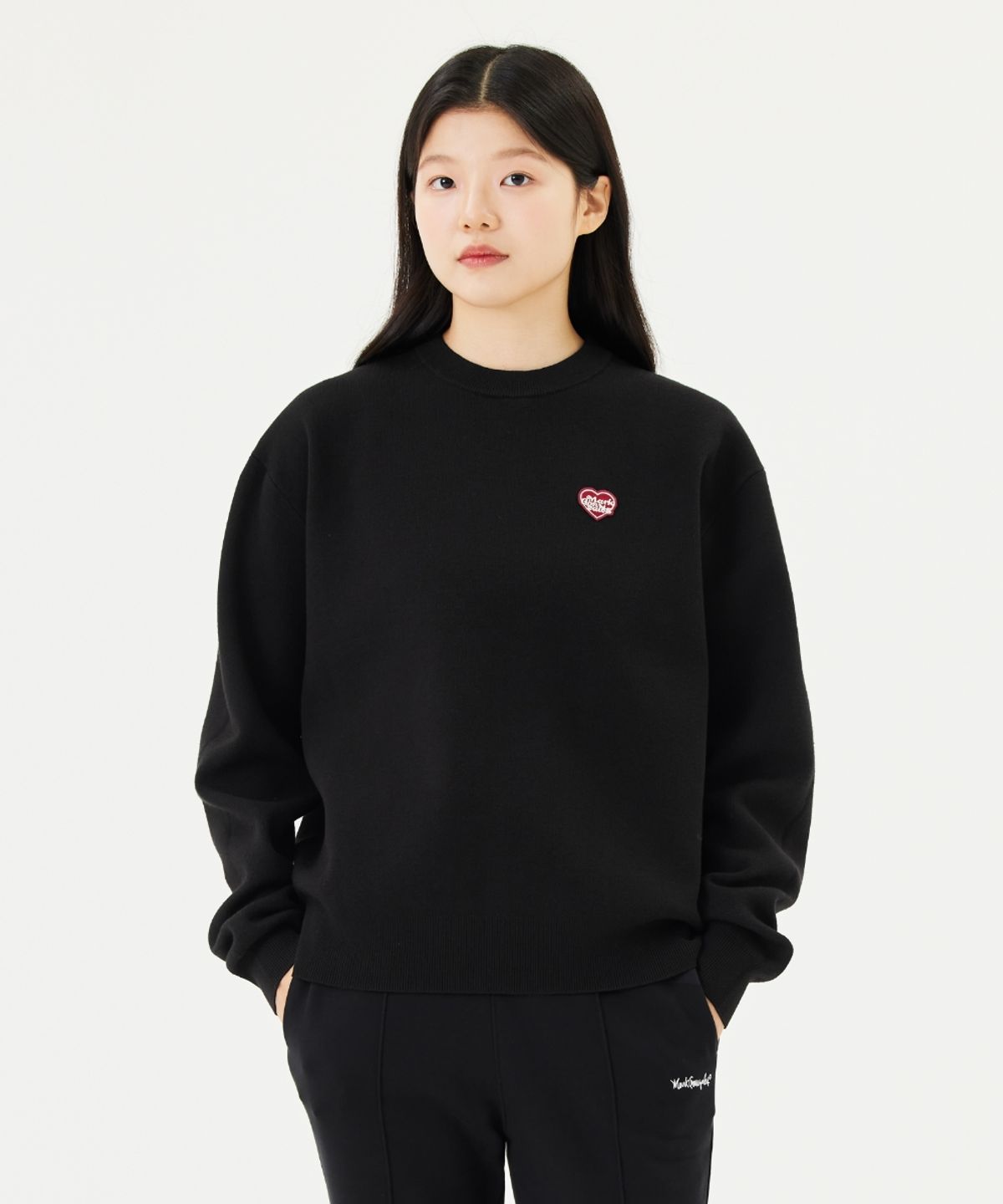 마크곤잘레스(MARK GONZALES) MG HEART WAPPEN KNIT SWEATER - BLACK