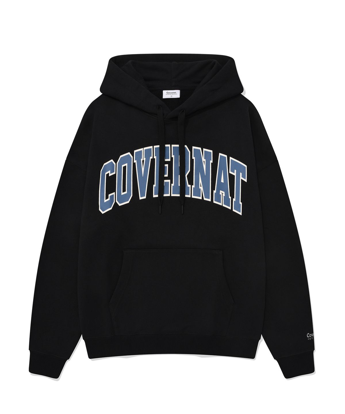 커버낫(COVERNAT) 아치 로고 드롭핏 후디 블랙