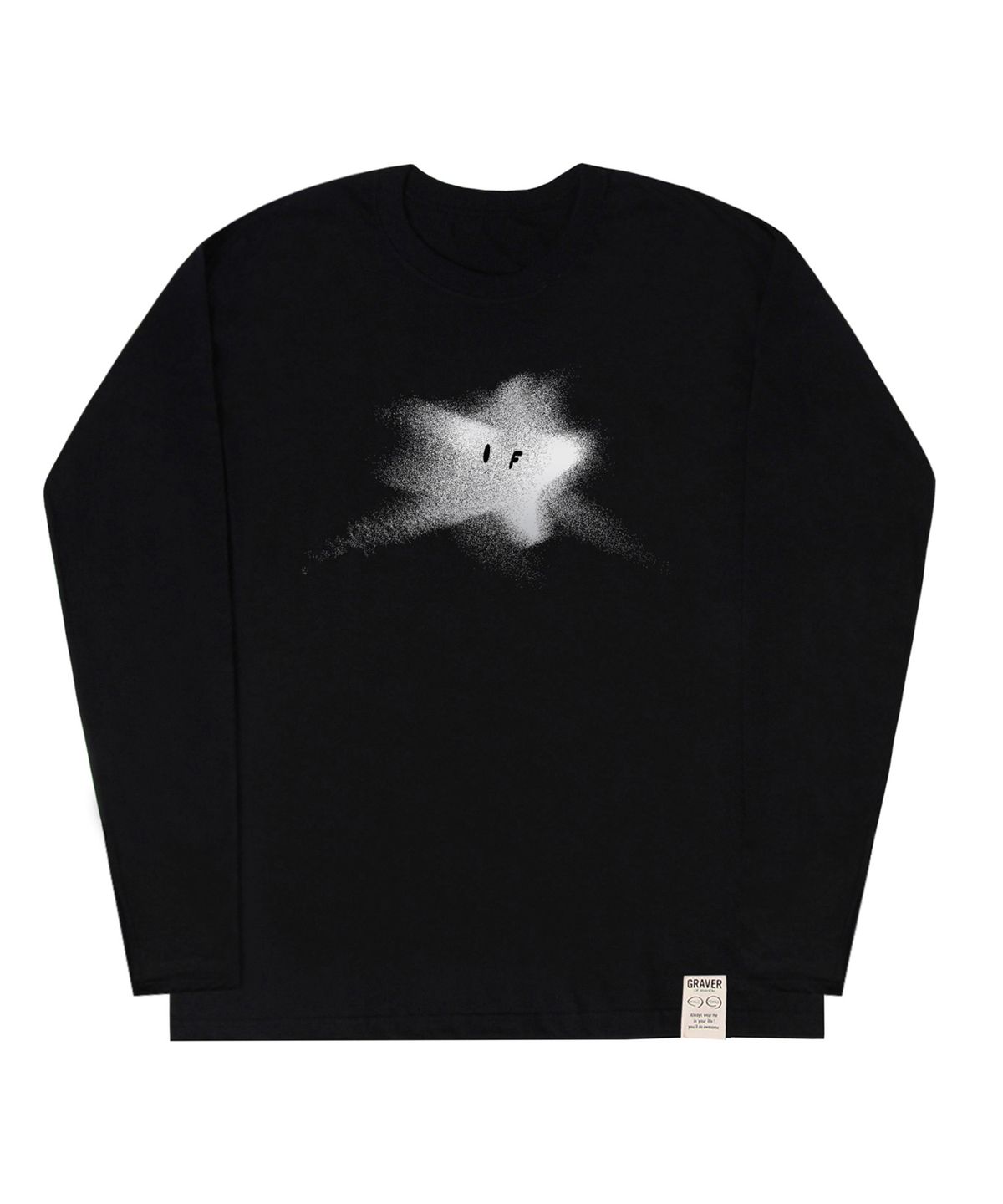 그레이버(GRAVER) [UNISEX]blue star 롱슬리브 티셔츠_블랙