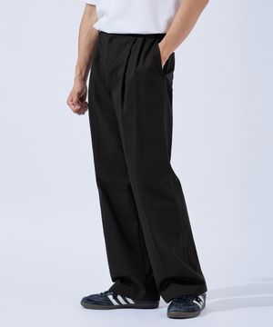 고밀도 코튼 와이드 투턱 밴딩 치노팬츠 블랙