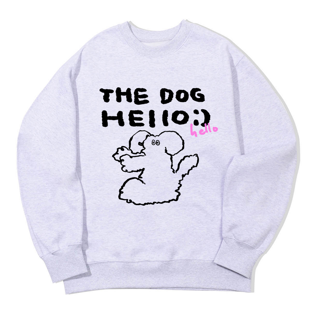 어썸어스(AWESOMEUS) THE DOG HELLO PINK SWEAT SHIRTS_3 COLOR