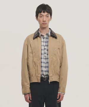 빈티지 코튼 워크 자켓 - 베이지