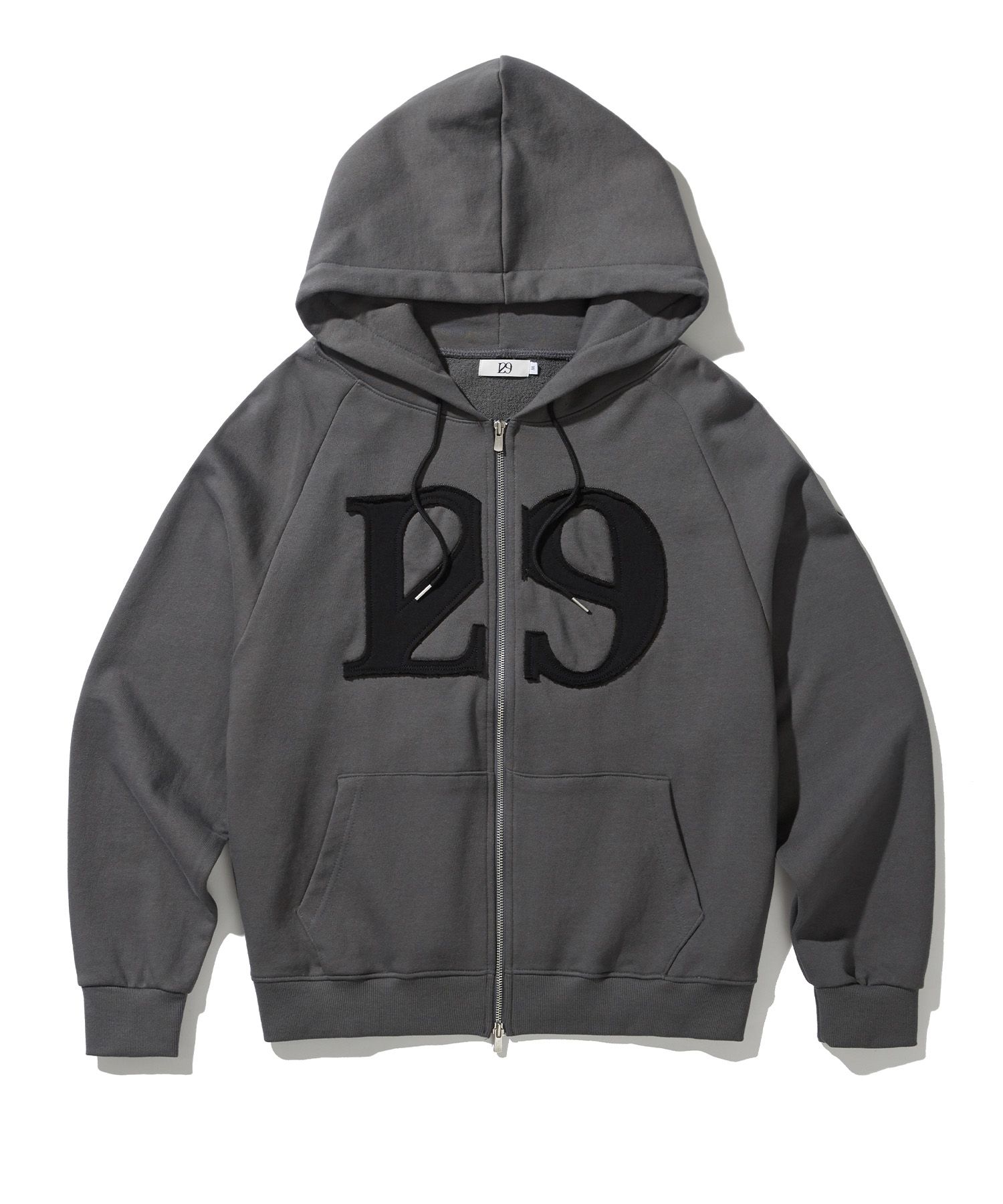 MUSINSA | ILLIGO 129 logo patch hooded zip-up cream