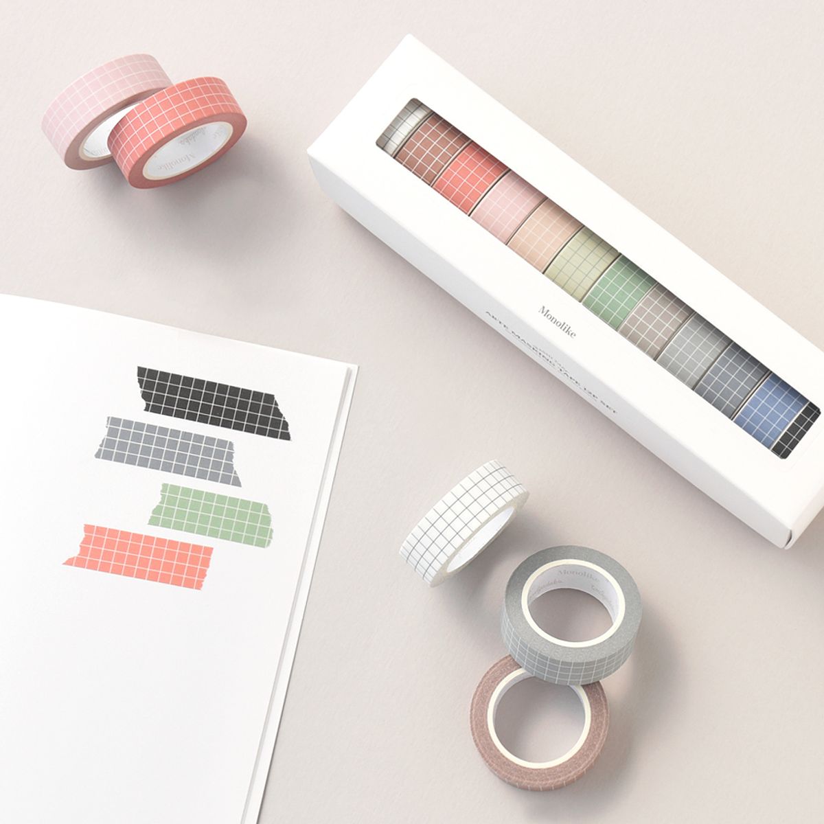 모노라이크(MONOLIKE) 아르떼 마스킹테이프 12P SET - Gloomy grid