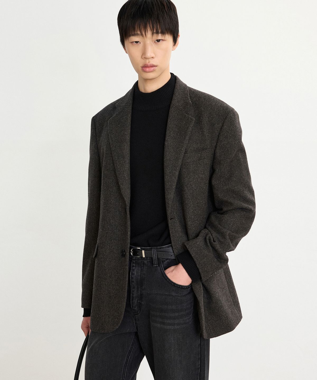 티엔지티(TNGT) Redford Wool Blended Herringbone Jacket (Deep Brown) TNJA5F105W2