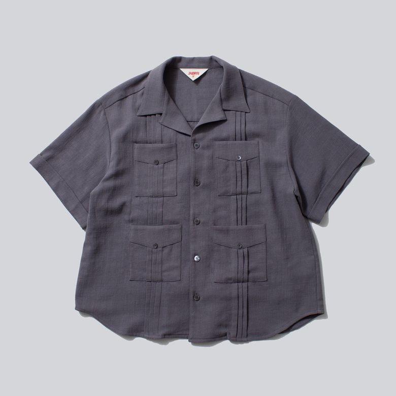 JAGO NATURAL DYEING GUAYABERA SHIRTS - PURPLE GRAY