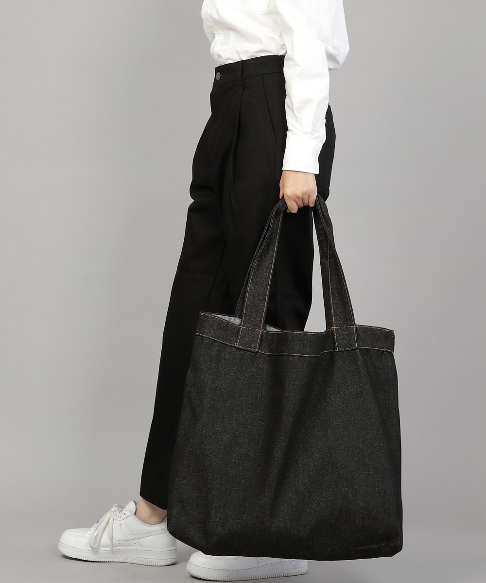 Oxford two tone tote bag BLACK source detail 63