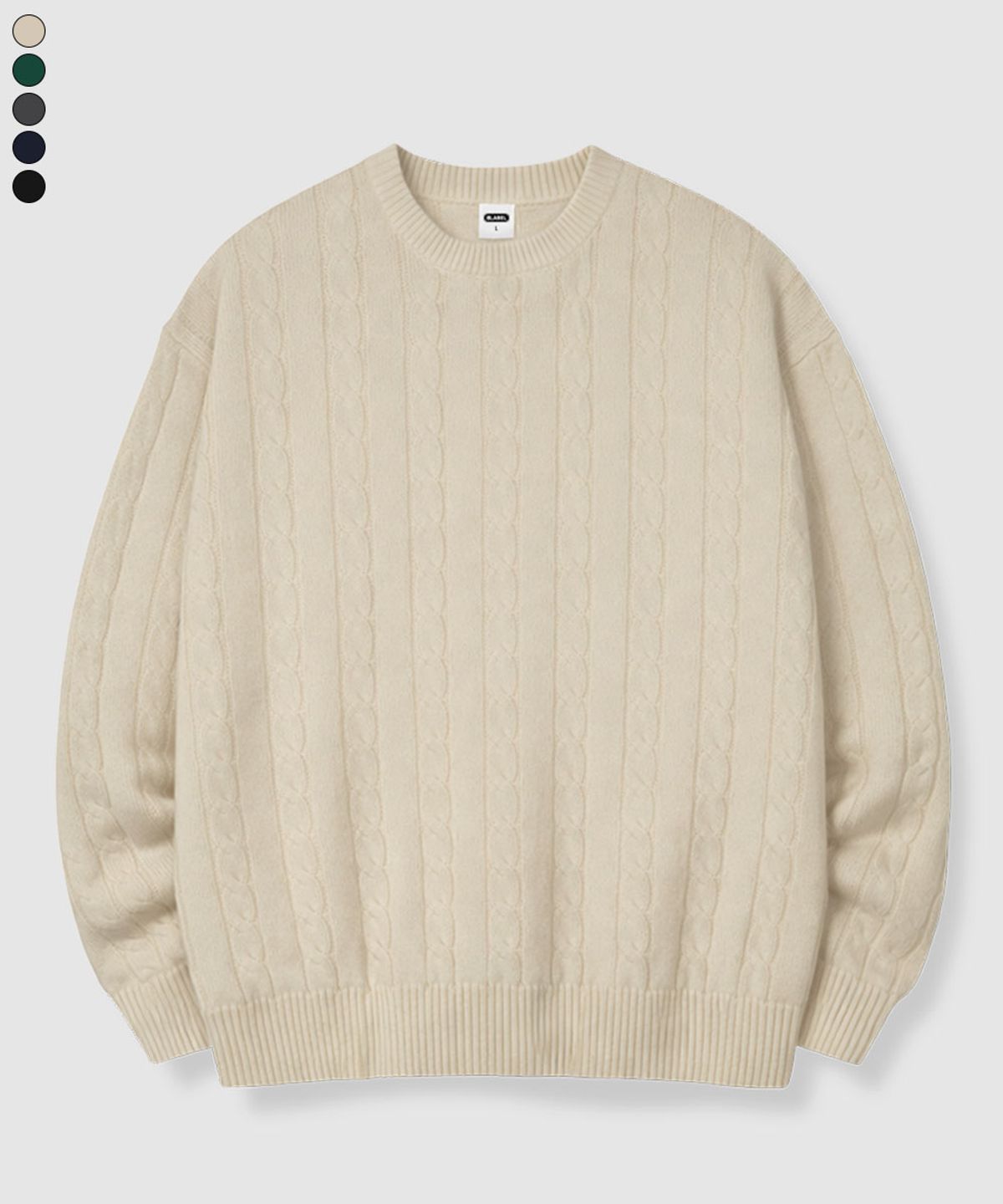 베이직라벨(BASIC LABEL) Lia Round neck twisted cable knitwear 5 Color [BLBK_5011]