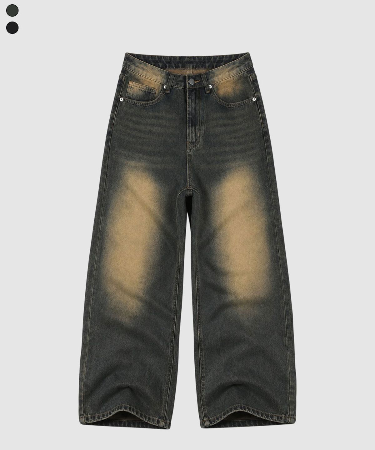베이직라벨(BASIC LABEL) Clip Back pocket balloon wide washed denim pants 2 Color [BLBD_4015]