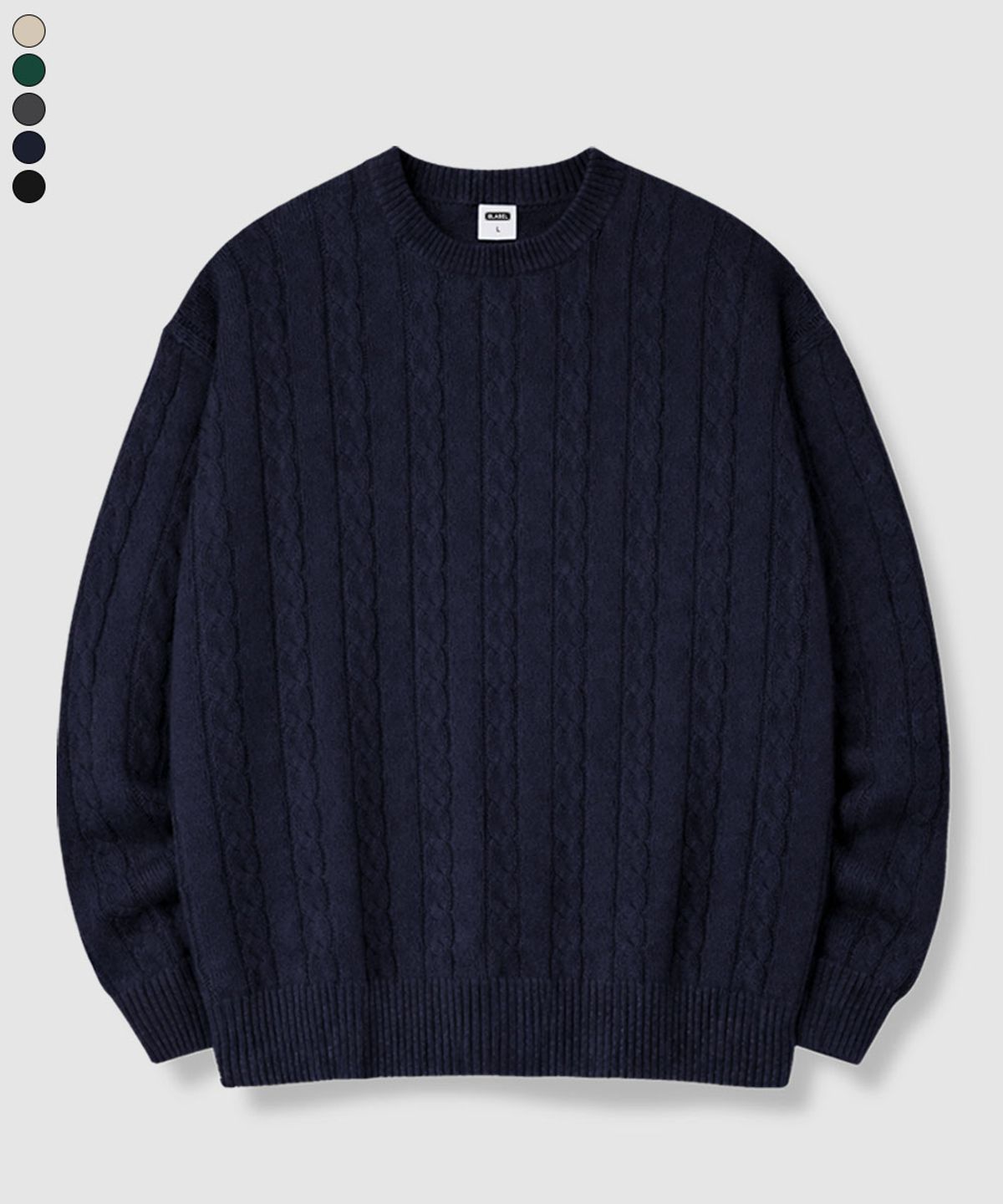 베이직라벨(BASIC LABEL) Hugo Round neck twisted cable knitwear 5 Color [BLBK_4011]