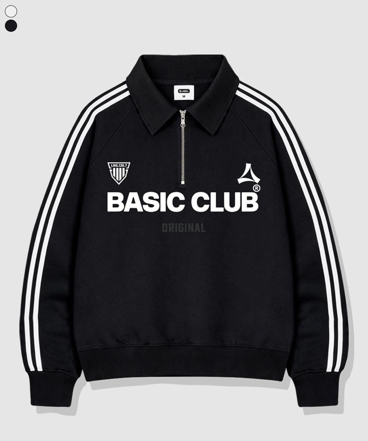 베이직라벨(BASIC LABEL) Club Origin Oversized fit track collar half zip-up sweatshirt 2 Color [BLBM_6003]