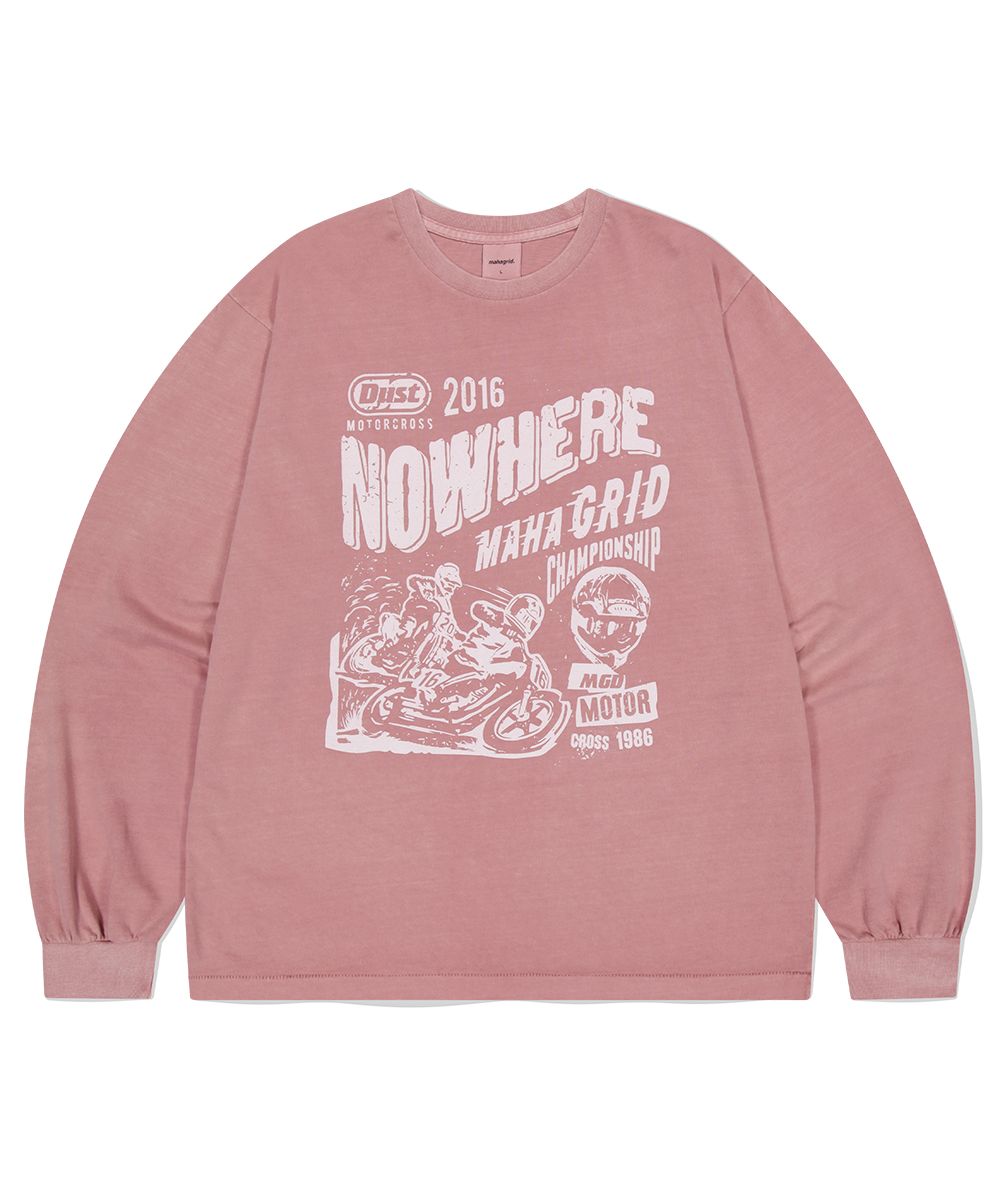【mahagrid】24FW★ DUST MOTORCROSS PIGMENT LS TEE MUSINSA | MAHAGRID DUST MOTORCROSS PIGMENT LS TEE PINK