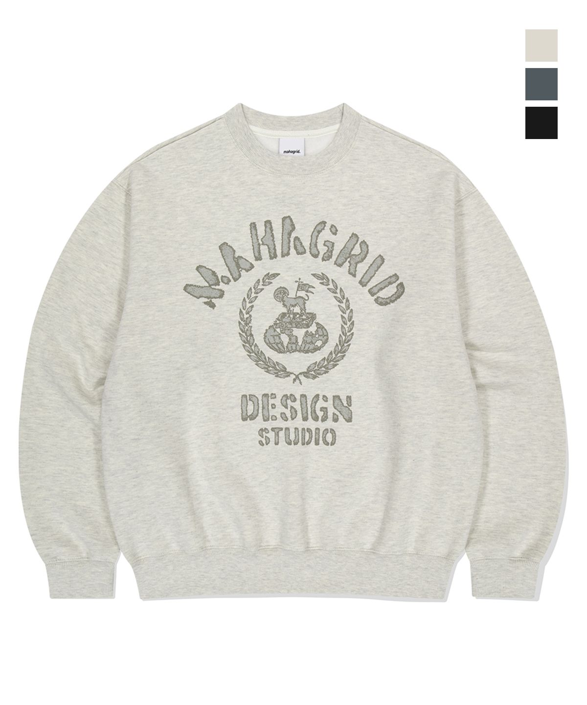 마하그리드(MAHAGRID) VINTAGE COLLEGE SWEATSHIRT_3colors