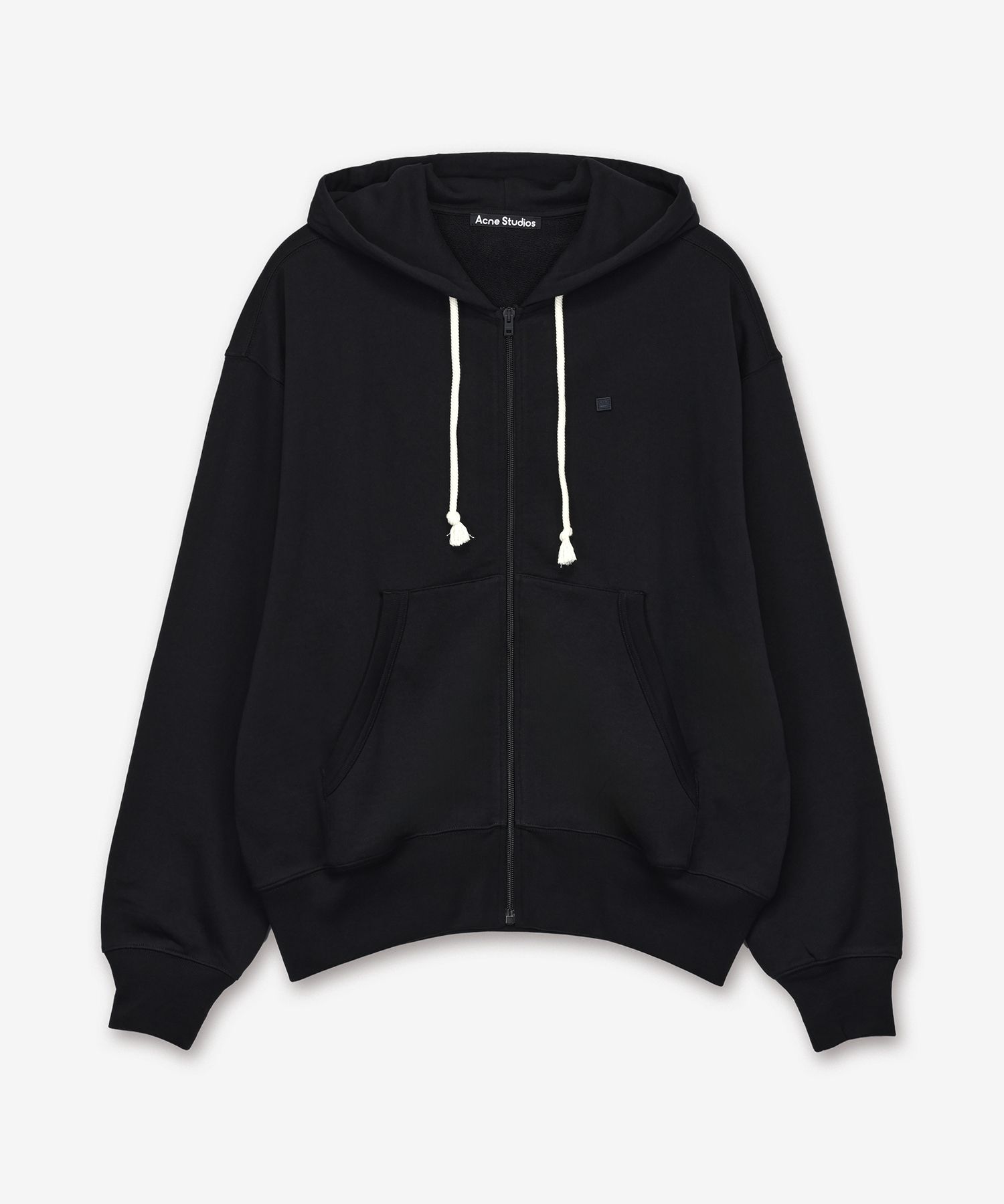 MUSINSA | ACNE STUDIOS Face Logo Zip-Up Hoodie - Black / CI0175900